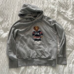 Polo Ralph Lauren Mens Bear Hockey Hoodie Medium